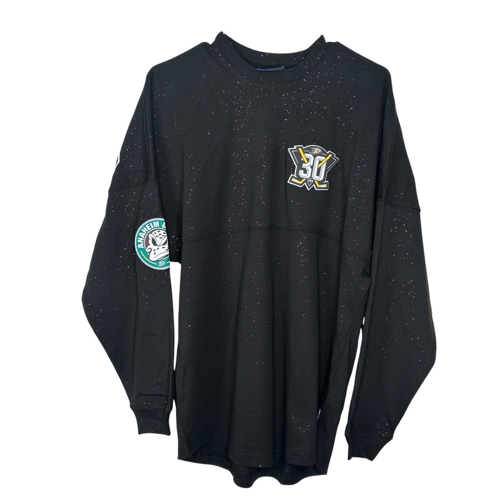 NEW Spirit Jersey Anaheim Ducks 30th Anniversary Small Black Sparkle NWT NHL